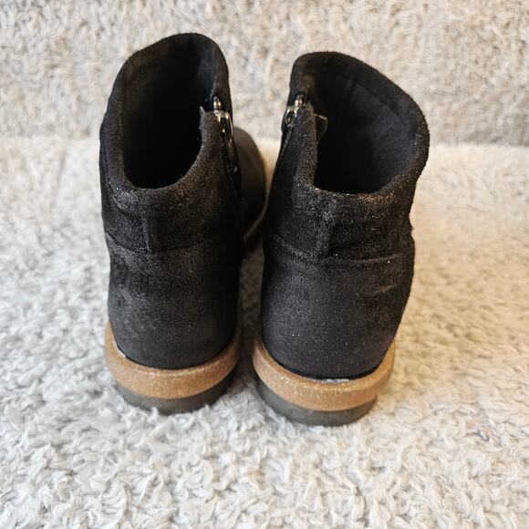 Born Women's Tinley Side Zip Distressed Suede Leather Ankle Boots Size 7 Black - Picture 3 of 7